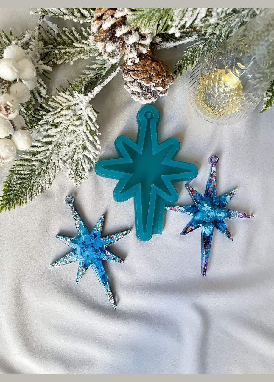 Молд Зірка форма для новорічних іграшок на ялинку силіконова форма для епоксидної смоли No Brand (370566920)