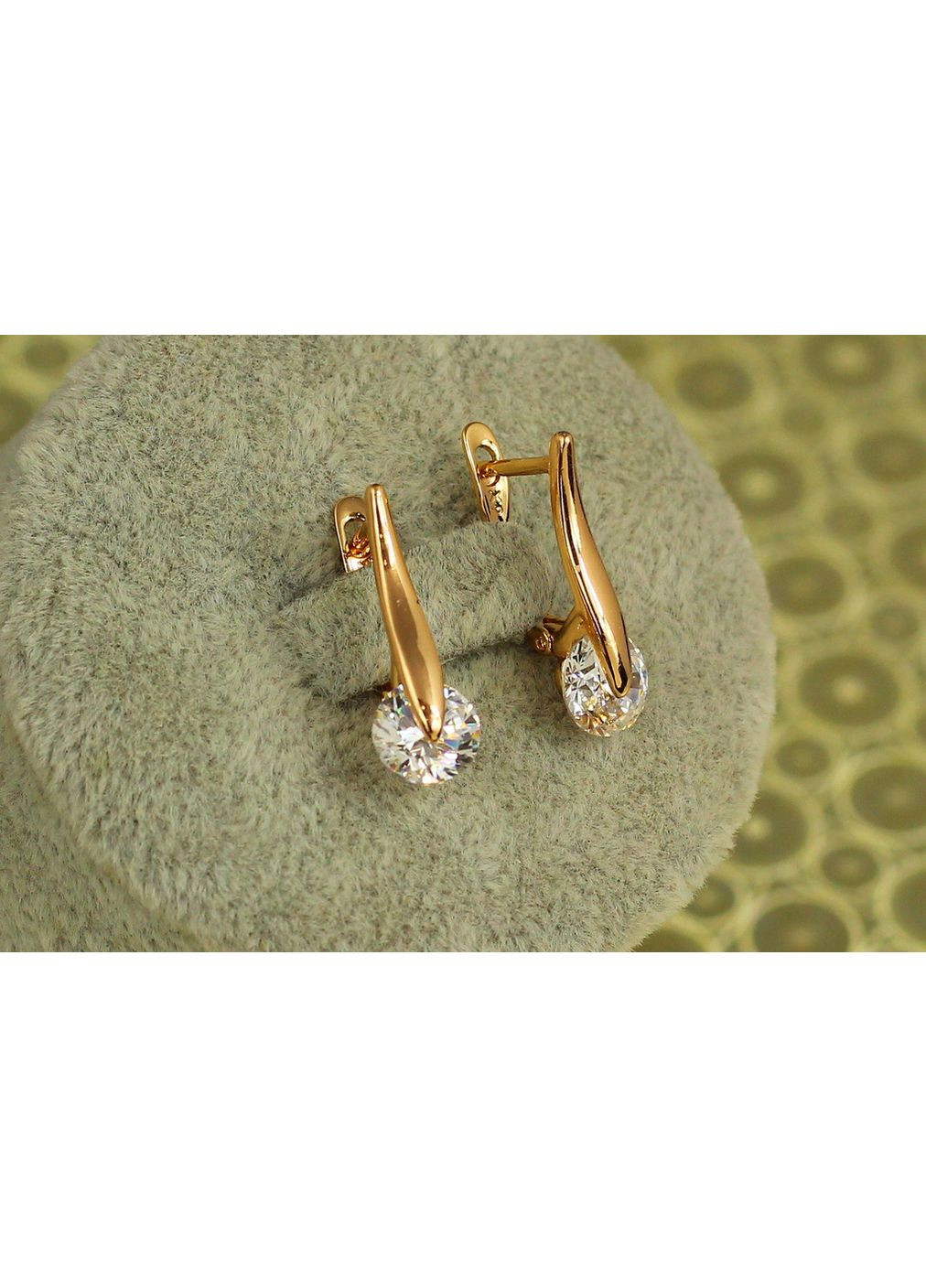 Сережки Повітруля з білим каменем 2 см золотисті love-shopping Xuping Jewelry (354657735)