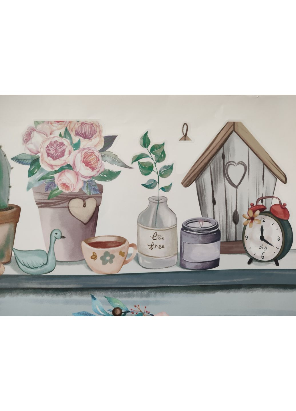 Вінілові наклейки весняні квіти в горщиках (лист 60 х 90 см) Б179-7 QT-AB No Brand (355947892)