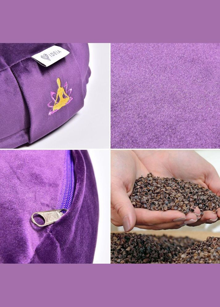 Подушка Болстер для йоги та медитації з гречаною лушпиною, йога, гречана лушпиння, 46х25х10 см IDEIA (317252907)