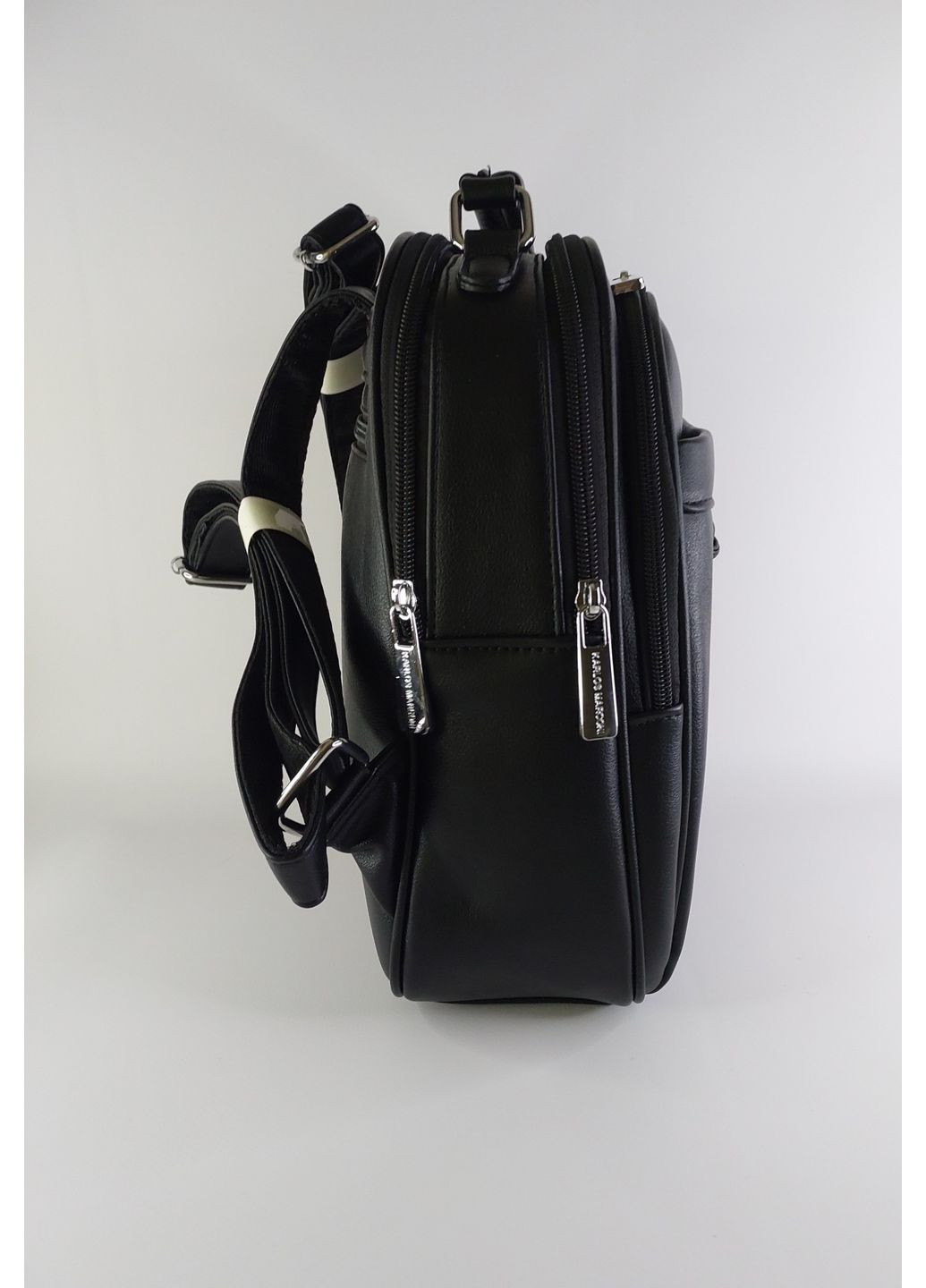 Рюкзак жіночий місткий з екошкіри на два відділення чорний Karlos Marconi (354333300)