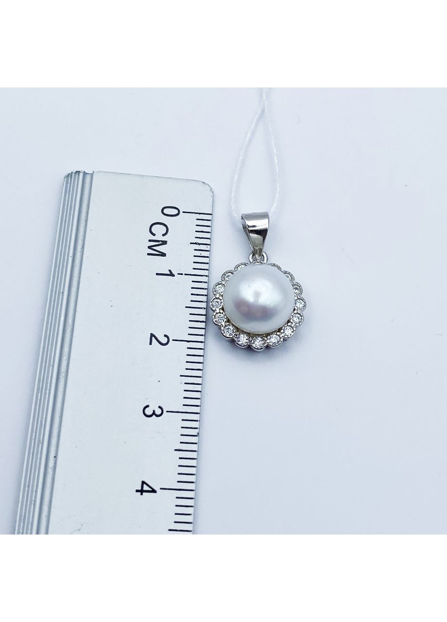 Кулон серебряный с жемчугом и кубическим цирконием 2,41 г No Brand (369736750)
