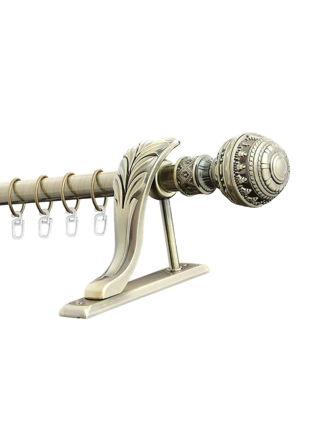 Карниз для штор Гоа металевий однорядний ретро гладка труба кільце металеве Антик 25 мм 300 см ORVIT (299335165)