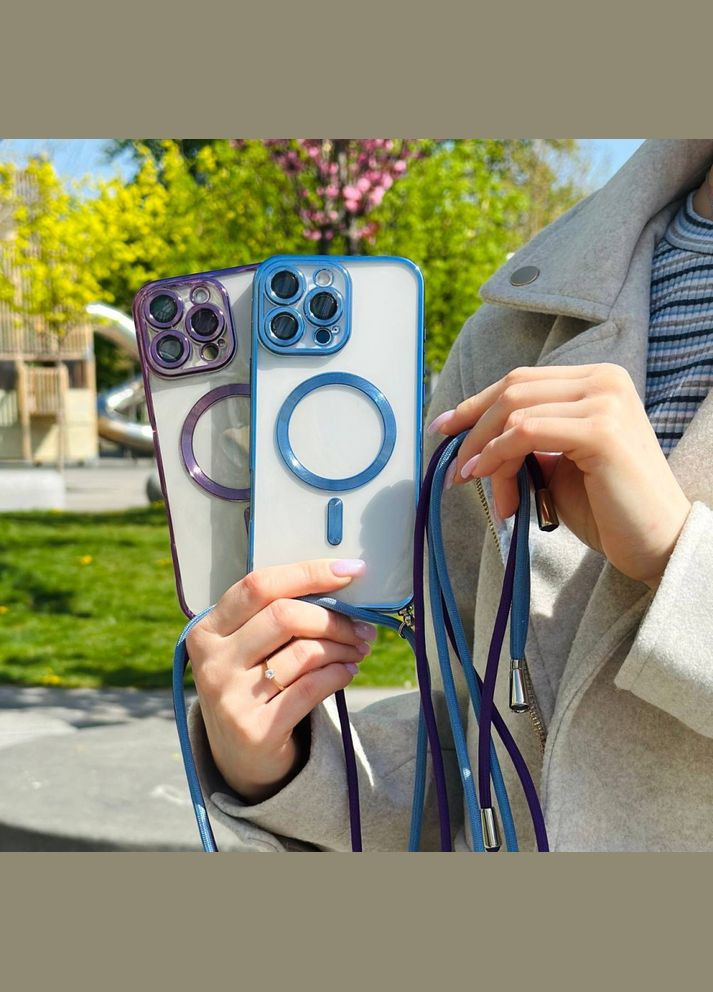 Чехол Crossbody Lanyard with Magsafe со шнурком для iPhone 15 Black No Brand (332006379)