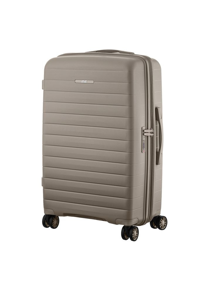 Валіза, Aero, поліпропілен, середня, 63/78 л, TSA, 4 колеса, EXP, сіро-коричневий 2E (370617059)