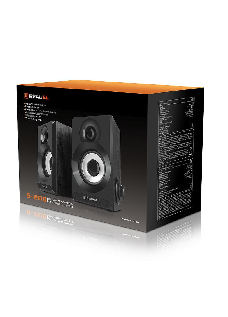 Колонки 2.0 S-200 black Real-El (333824417)