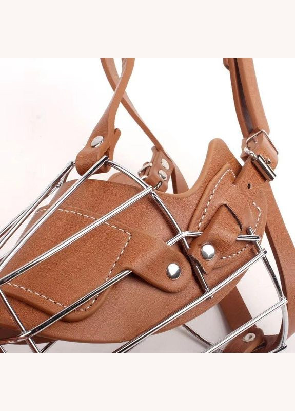 Намордник для собак, металлический кожаный Черный L Maychan (308862963)