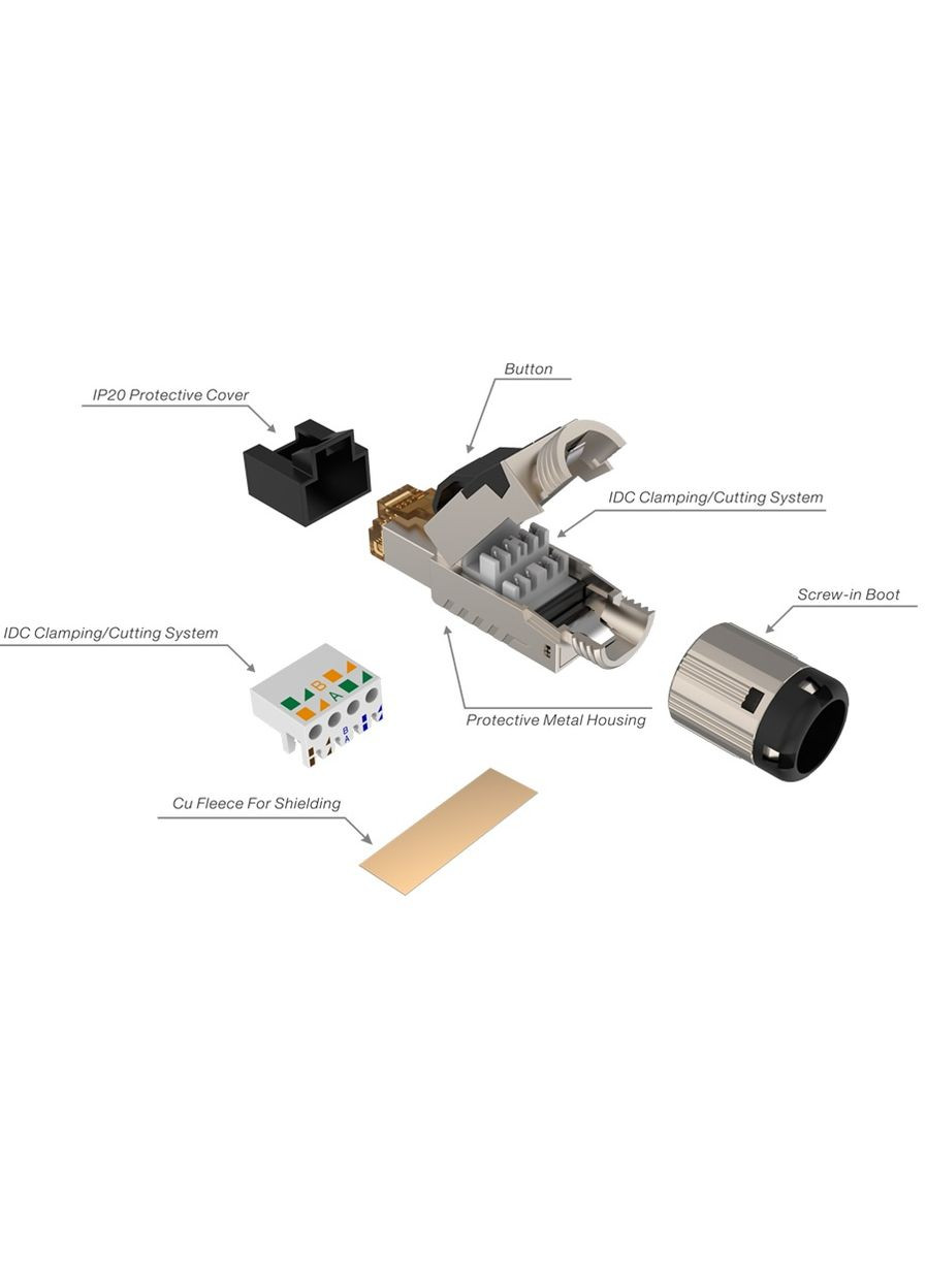 Разъем RJ45C6A-MH IP20 RJ45-система ROXTONE (326743518)