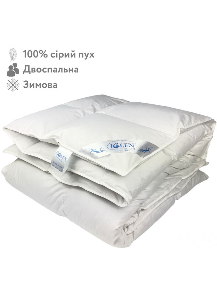 Зимнее одеяло со 100% серым гусиным пухом двуспальное ROSTER 160х215 (1602151G) Iglen (282313343)