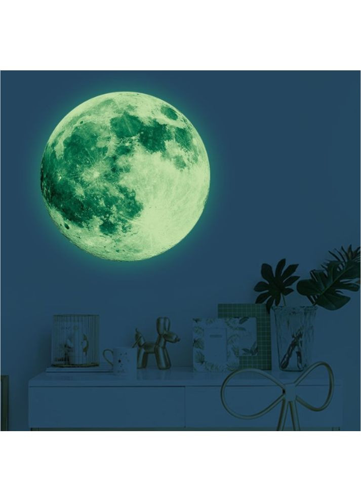 Світиться наклейка на стіні у вигляді місяця EE4531890 Зелена UKC (367958586)