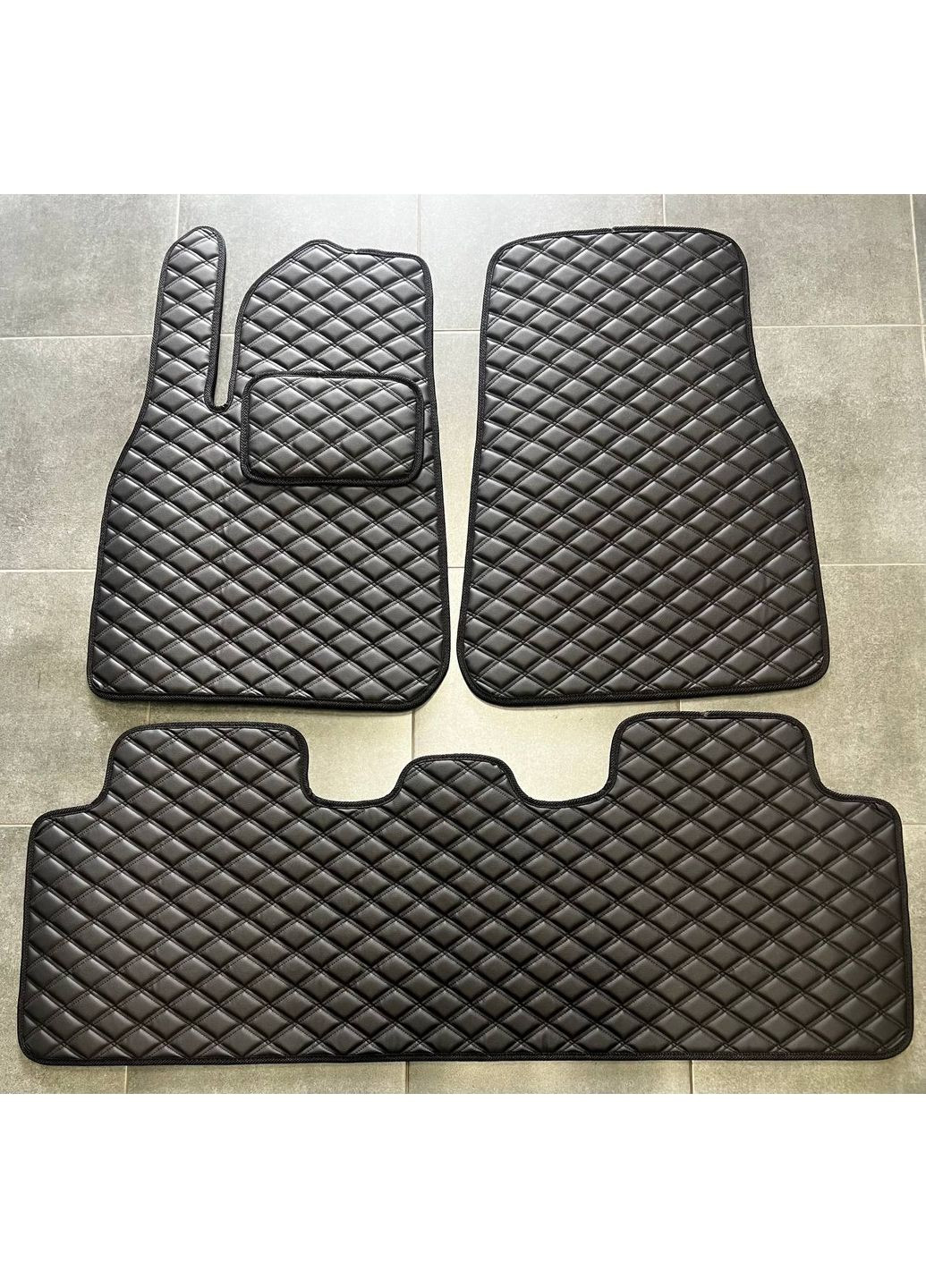 Автоковрики в салон из Экокожи на TESLA Model Y / Тесла Модел У(Чёрный) No Brand (365875306)