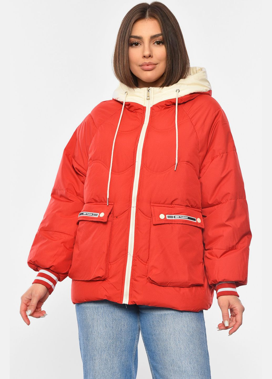 Червона демісезонна куртка жіноча демісезонна червоного кольору Let's Shop