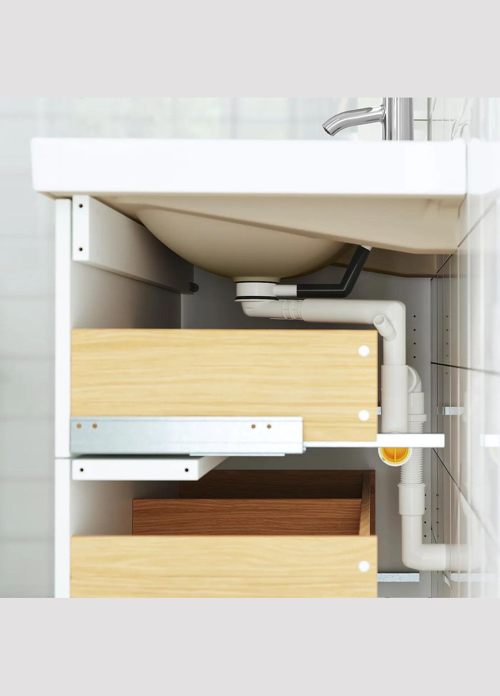 Шкаф для мойки с выдвижными ящиками/мойкой/смесителем ИКЕА HAVBÄCK/ORRSJÖN 102х49х71 см (s69521540) IKEA (294908446)