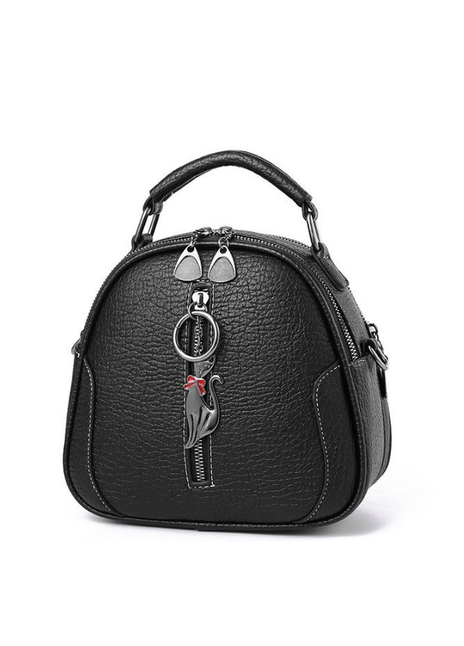 Жіноча міні сумочка на плече з екошкірою овальна чорна (sku_1062Ч) No Brand (330576627)