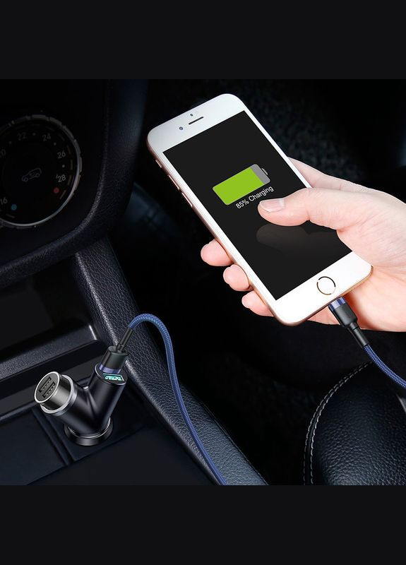 Адаптер автомобильный cigarette lighter extended car charger 2 USB 40W (CCALL-YX01) Baseus (300215834)