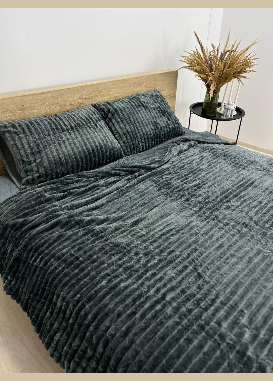 Євро постільна білизна шарпей плюшева м'яка Графіт (П4К-sharpey001-08) No Brand (306633492)