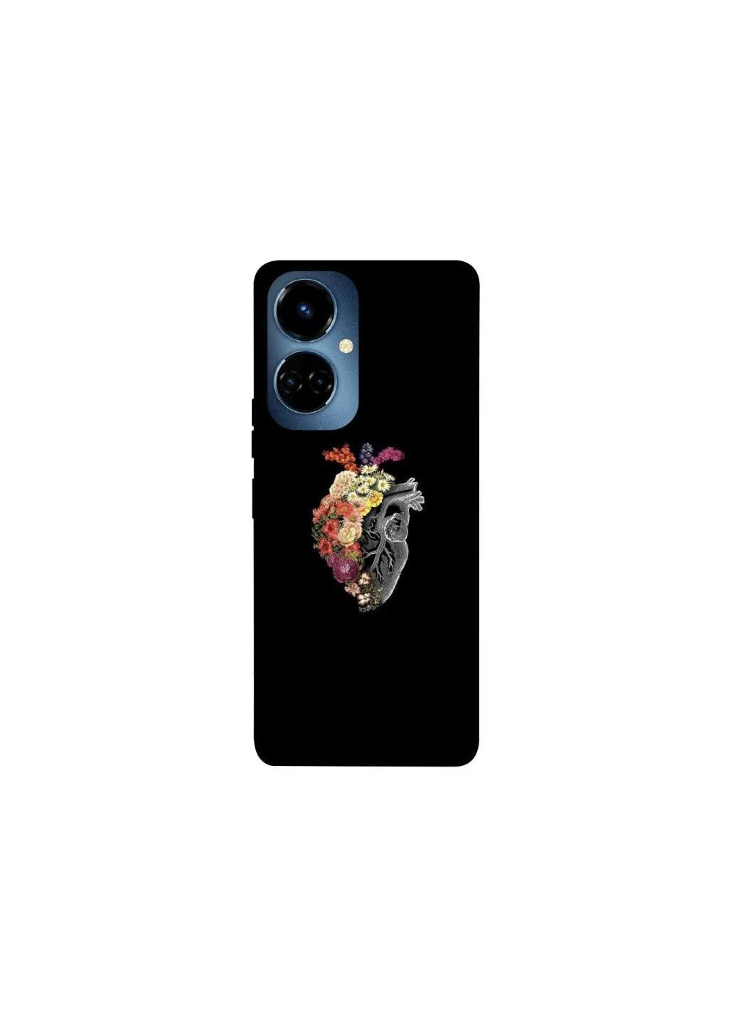 Чехол на TECNO Camon 19 Heart with flowers Frontalka (362031208)