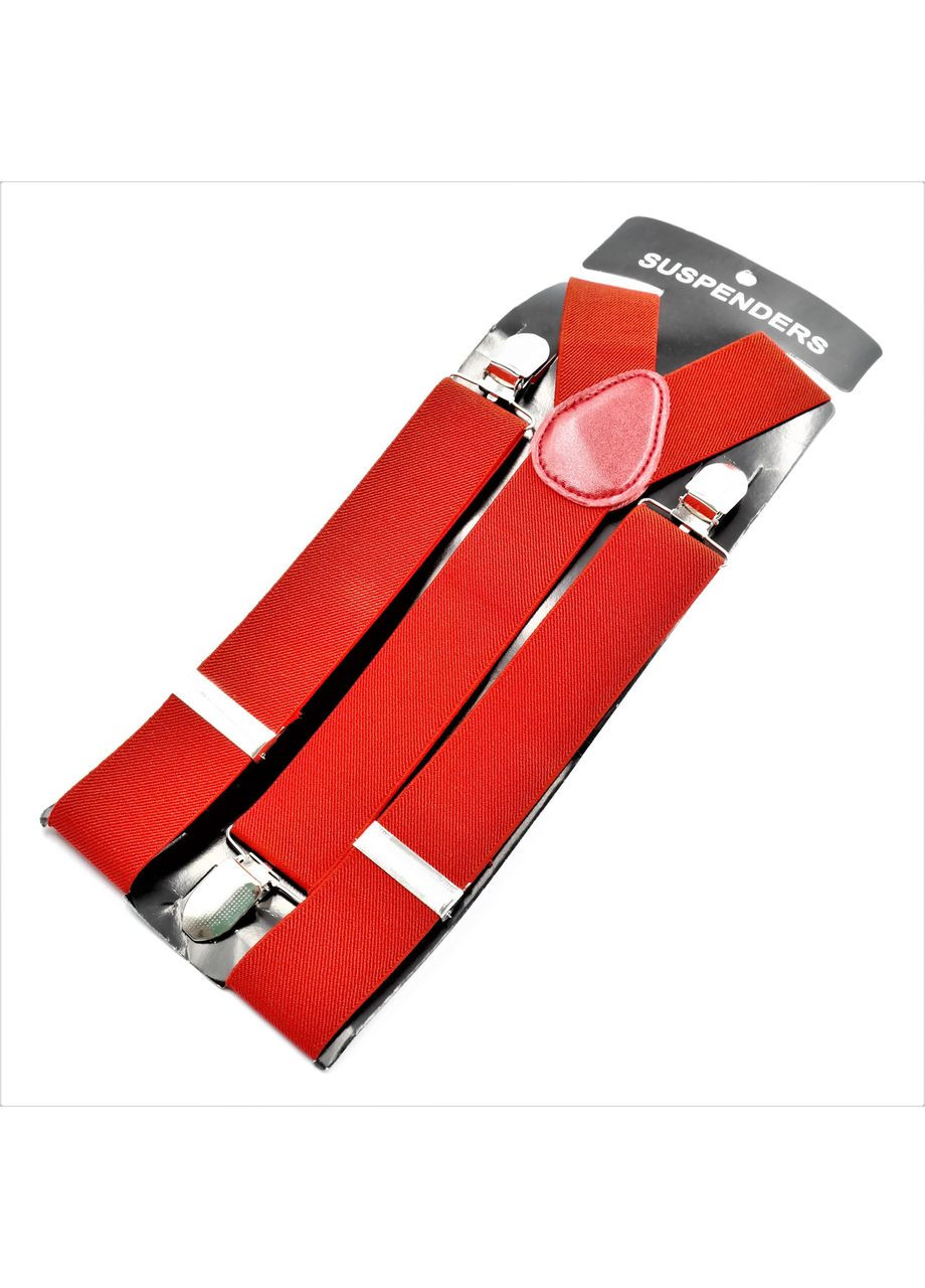 Підтяжки червоні Y-подібні з металевими затискачами для жінок і чоловіків регульовані стрейч ProDobro (364671983)