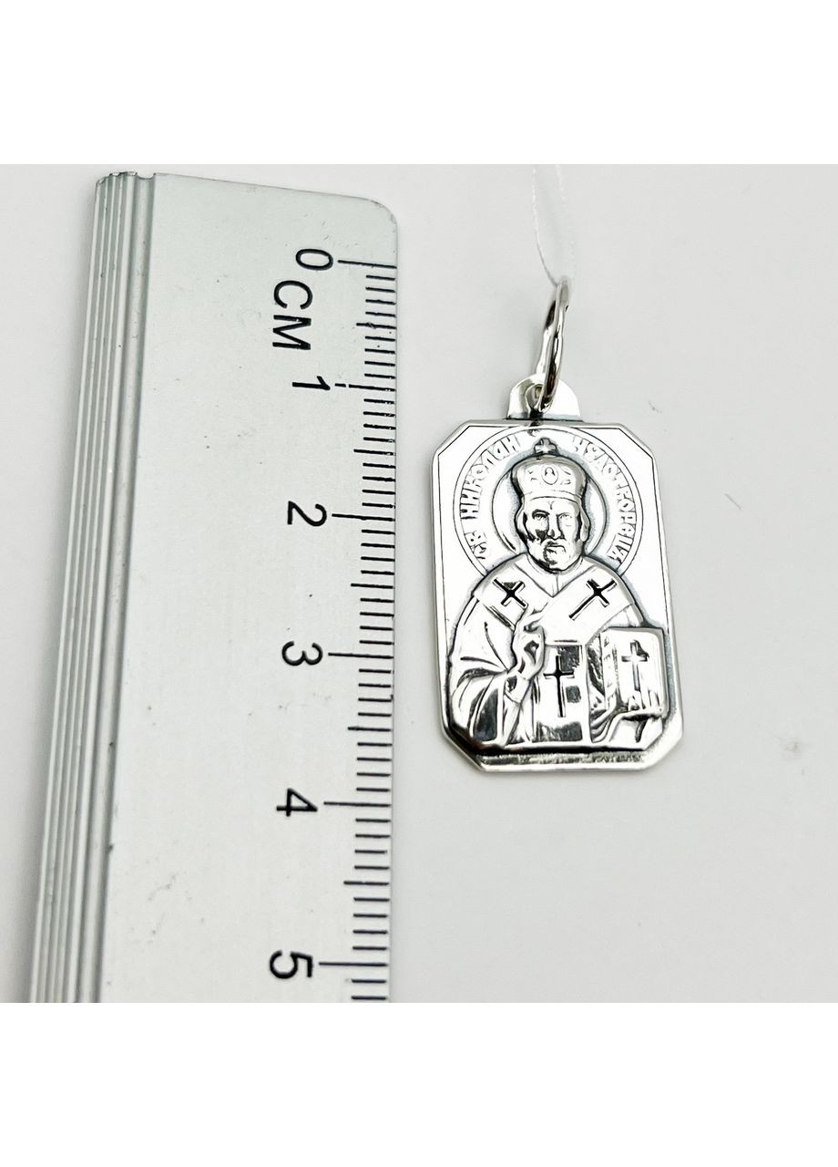 Православна ладанка срібна "Святий Миколай Чудотворець" 3,8 г No Brand (369736858)