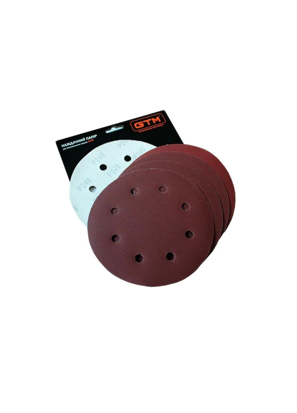 Набір шліфувального паперу Ø180 мм P-240 (5 шт) 10611 GTM (301089745)