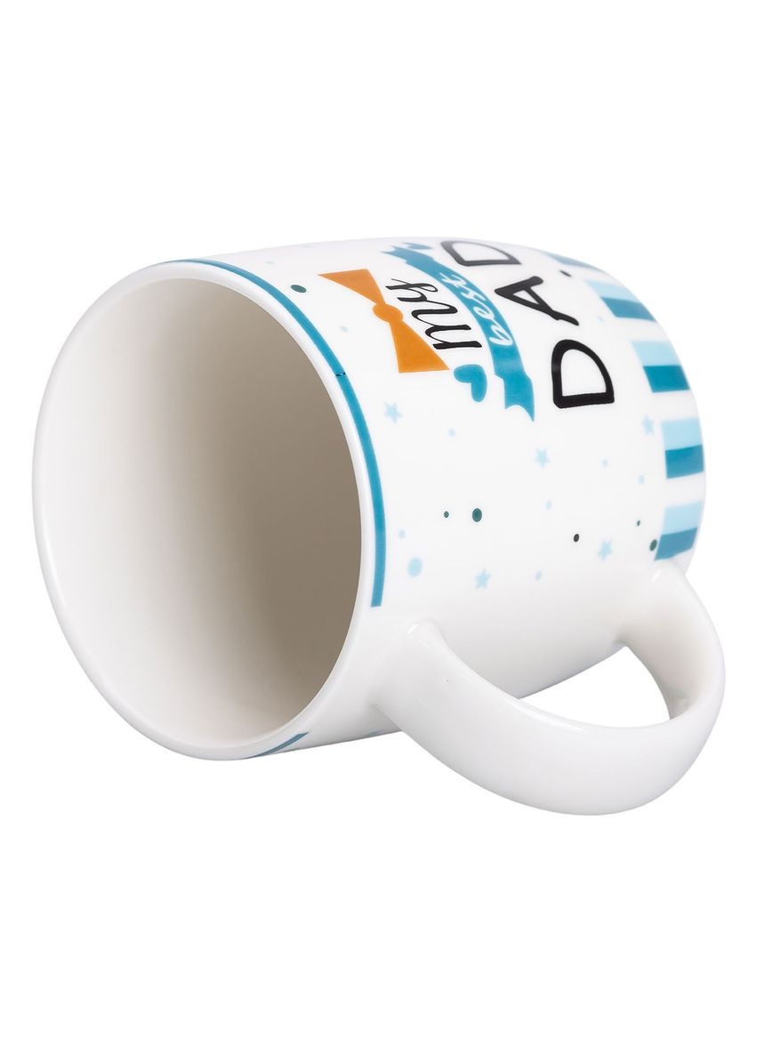 Чашка фарфоровая 450 мл My best dad белая кружка для кофе и чая с надписями роспись ProDobro (364192790)