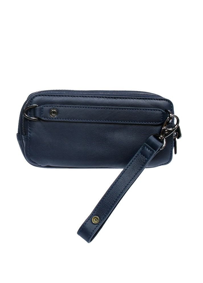 Синя шкіряна сумка-клатч на три відділення Newcontatto 6168 navy Tony Perotti (303829846)