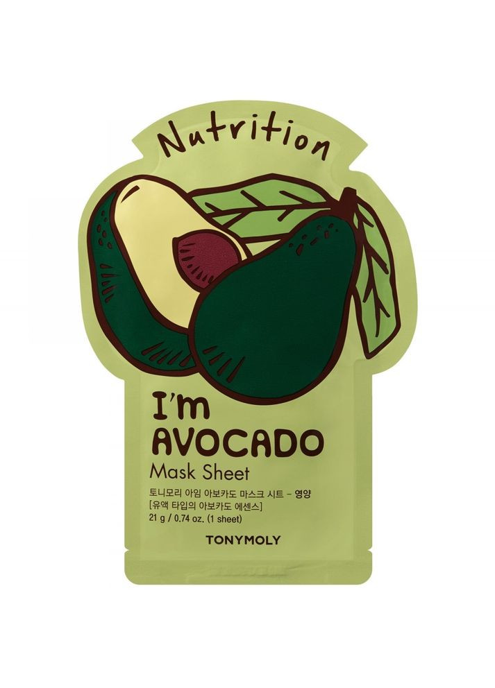 Маска тканевая для лица I'm Avocado Mask Sheet Nutrtion Авокадо, 21 мл Tony Moly 8806194022833 (342714570)