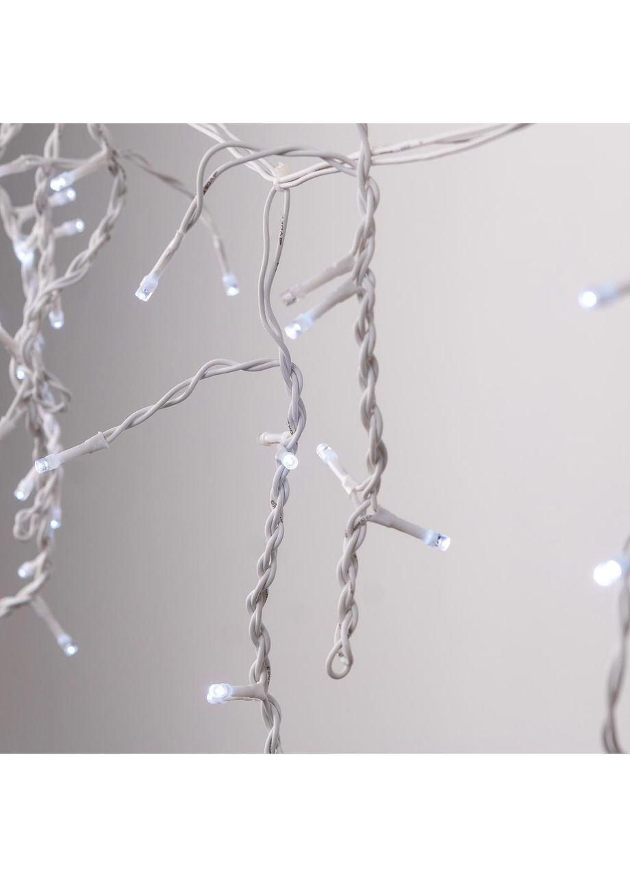 Гирлянда уличная светодиодная 120 LED 6 метров белый провод бахрома 27 нитей Белый Garlando (366964094)