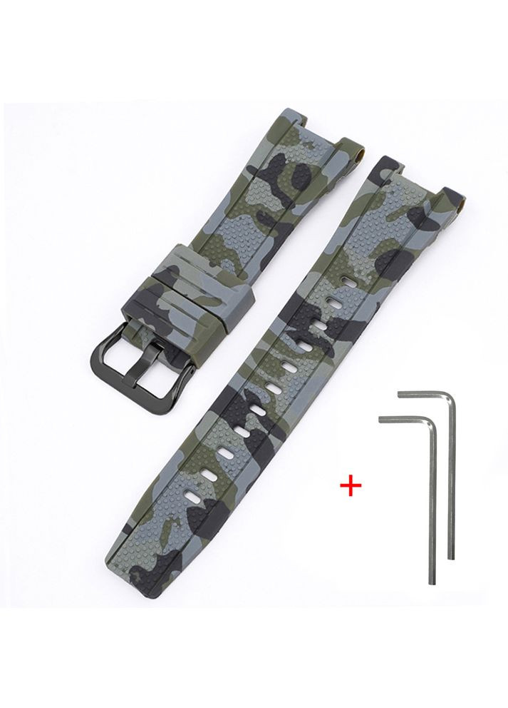 Ремінець для годинника Casio G-Shock зелений камуфляж універсальний для чоловіків жінок унісекс пряжка лита ProDobro (367266951)