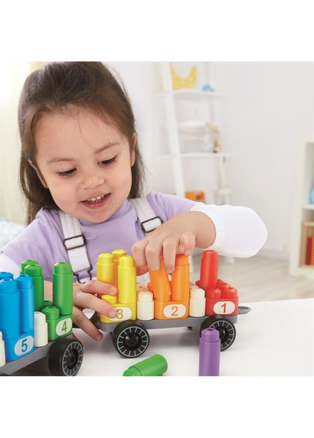 Конструктор Радужный поезд с цифрами 63 детали (760022) PolyM (335054664)