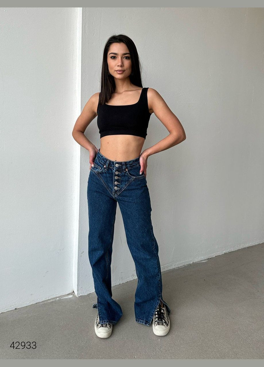 Джинси з бічними розрізами на кромках Liton - (303775630)