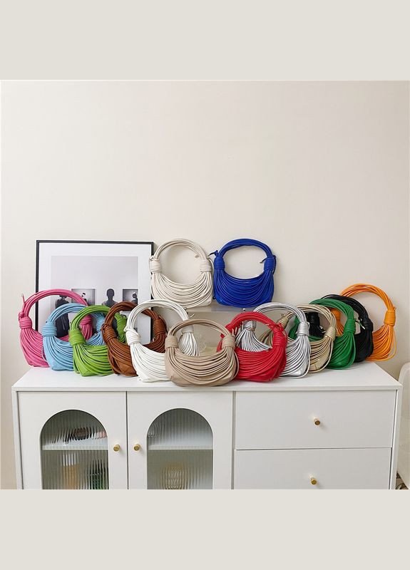 Жіноча сумка хобо багет 10405 через плече блакитна No Brand (313235536)