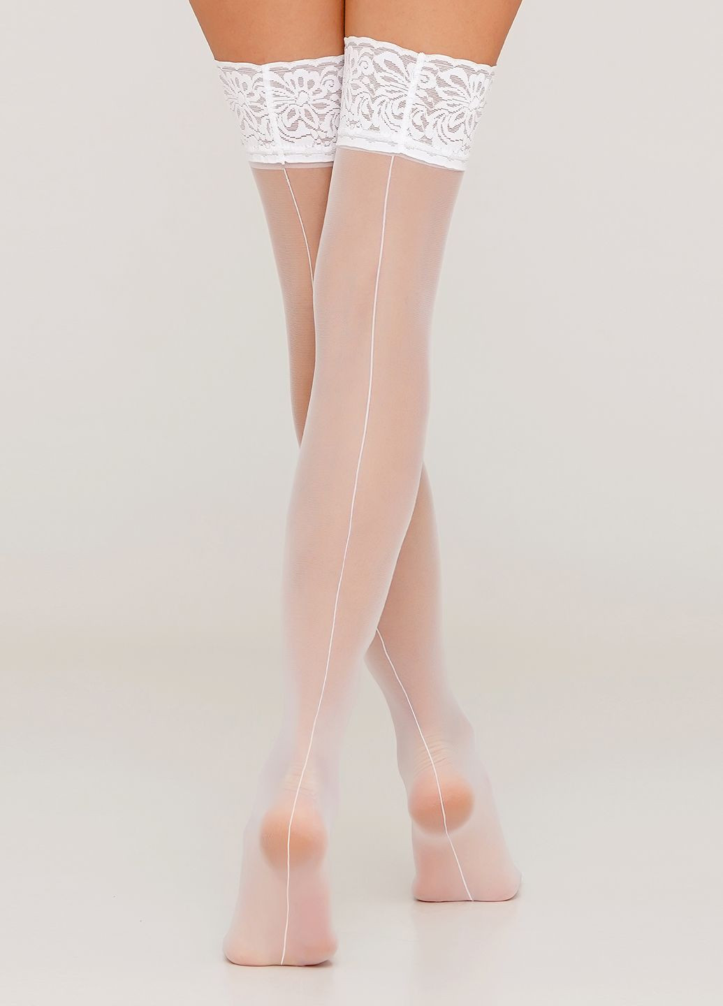 Чулки с декоративным швом Chic calze 20 DEN (bianco-3/4 размер) Giulia (281000420)