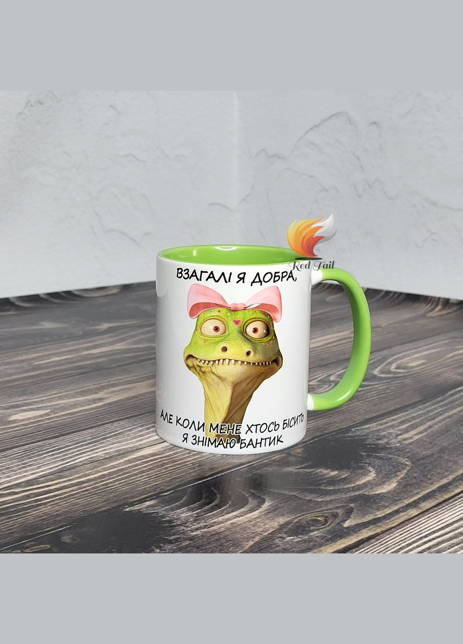 Чашка подарункова "Коли мене хтось бісить я знімаю бантик" 330 мл біла No Brand (334293710)