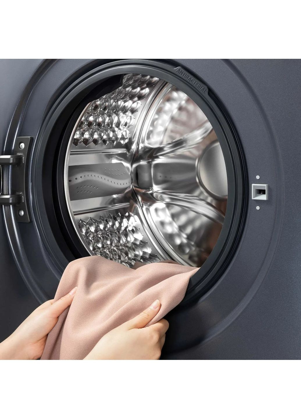 Стиральная машина FP0934SA1UA фронтальная, 9кг, 1400, A+++, 57см, дисплей, пара, инвертор, серый TCL (364275010)