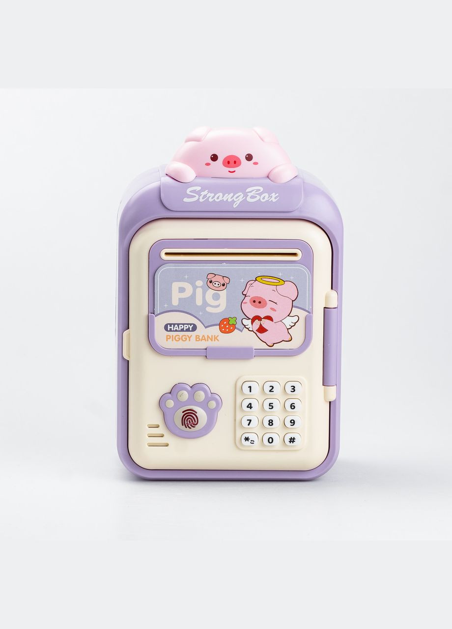 Дитяча скарбничкасейф Pig з кодовим замком і відбитком пальця, бузковий о009 Happy Life (311216596)