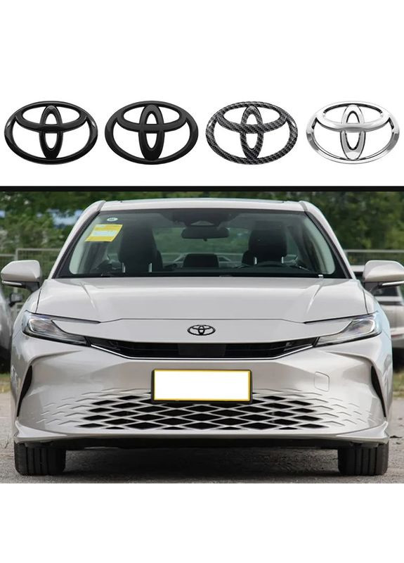 Эмблема решетки, задняя черная матовая 110х75 мм пластик (на скотче) Toyota (369610056)