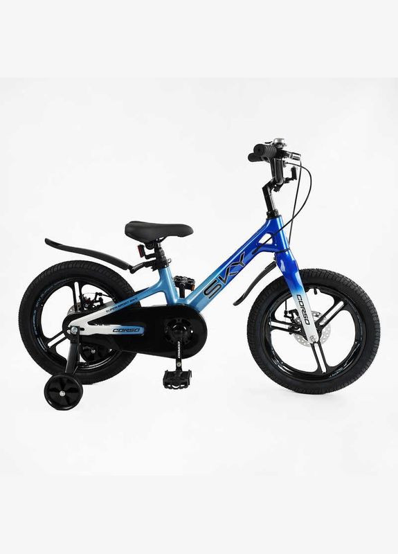 Велосипед 16" дюймов, 2-х колесный Sky, магниевая рама, дисковые тормоза, собран на 75%. Blue (164849) Corso (340908566)