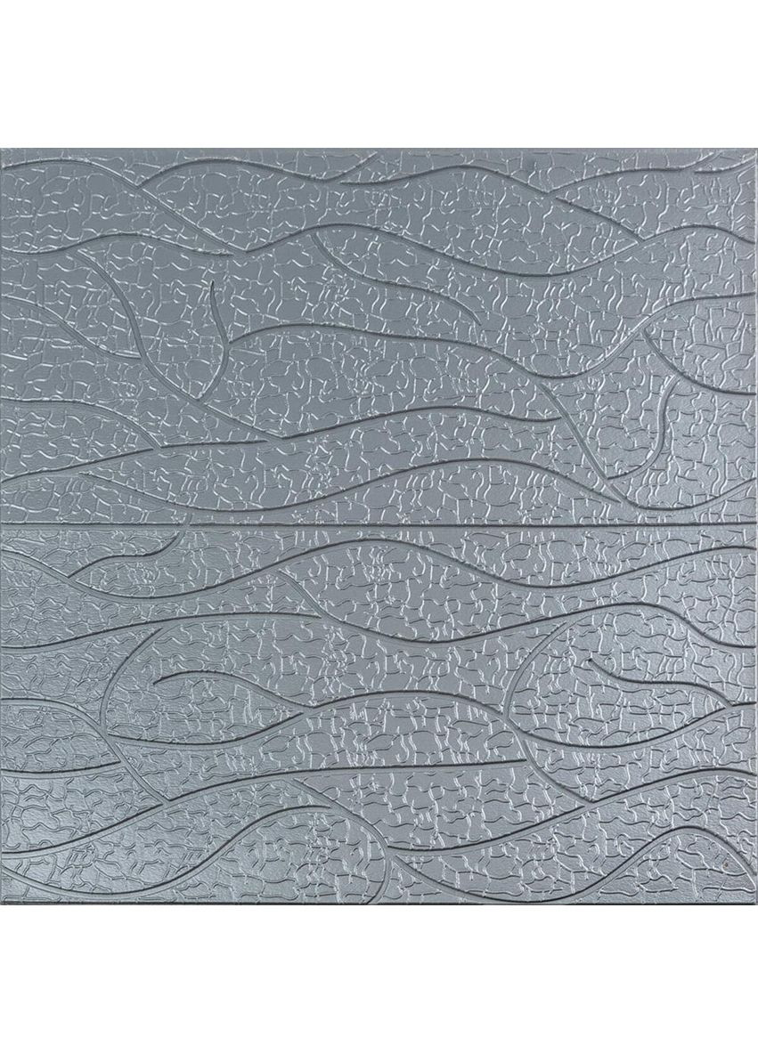 Панель 3D 700х700х6мм Срібло love-shopping Sticker Wall (354657561)