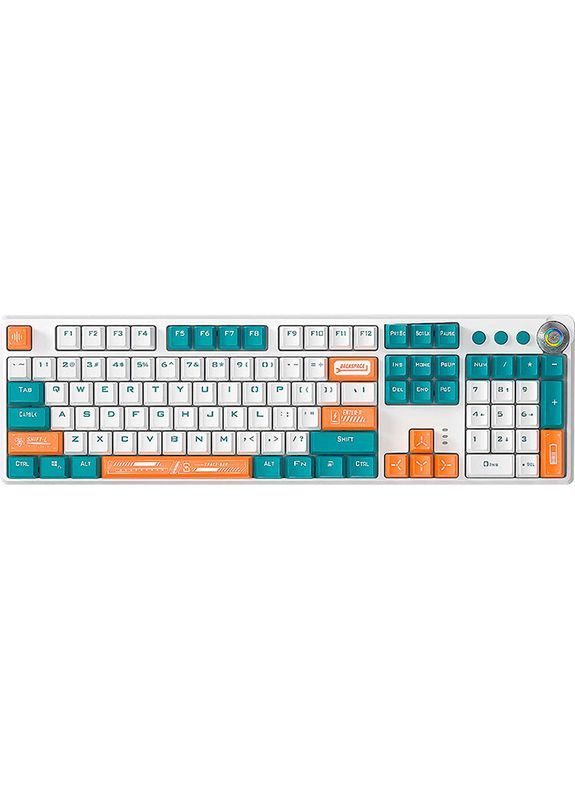 Клавіатура F2088 PRO + 9 Orange keys KRGD Blue EN/UA White/Blue (6948391234908) Aula (306581062)