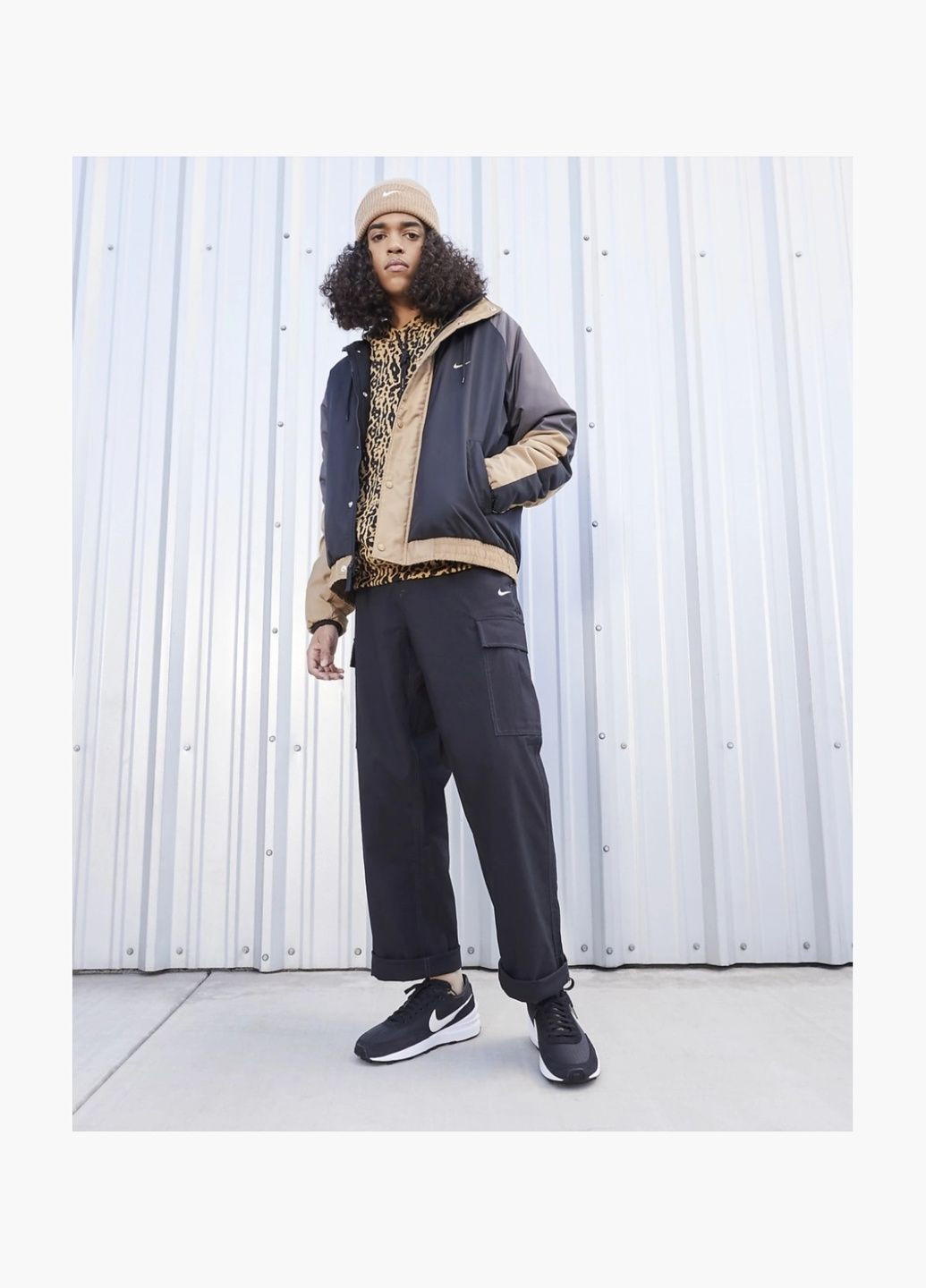 Черные кроссовки мужские waffle one leather black dx9428-001 Nike