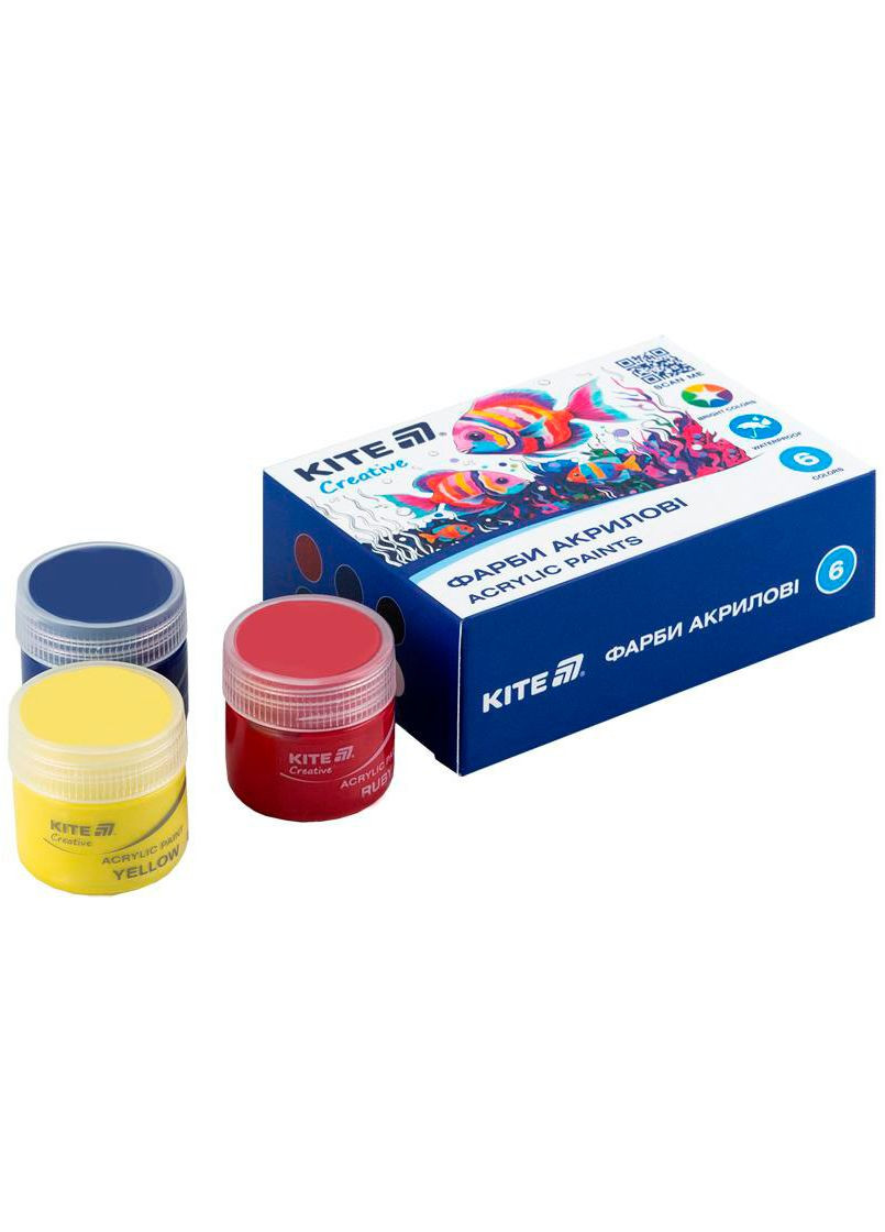Краски акриловые 6 цв. 20 мл Creative Kite (329447906)