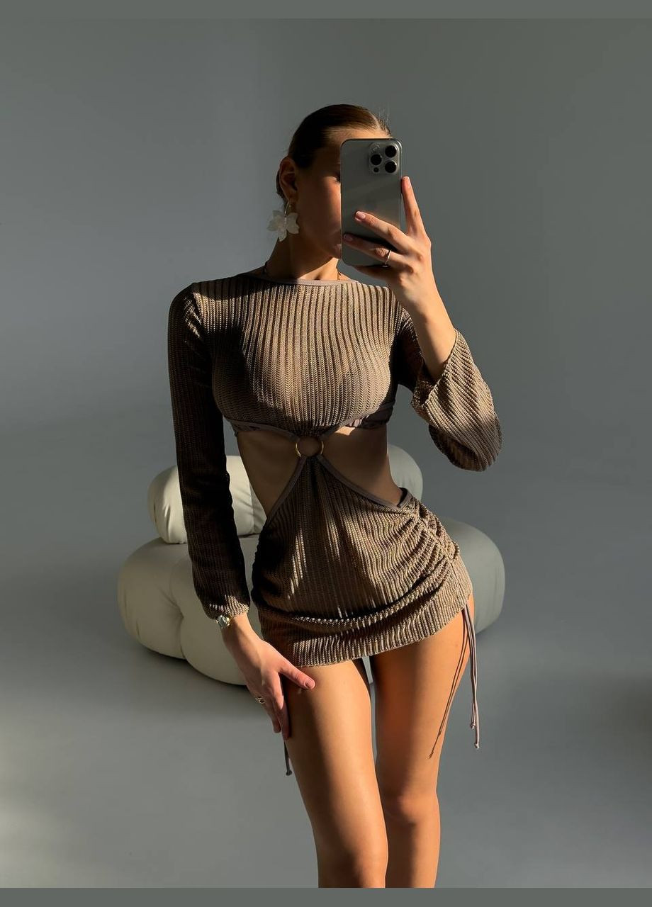 Кавовий літній купальник трійка No Brand