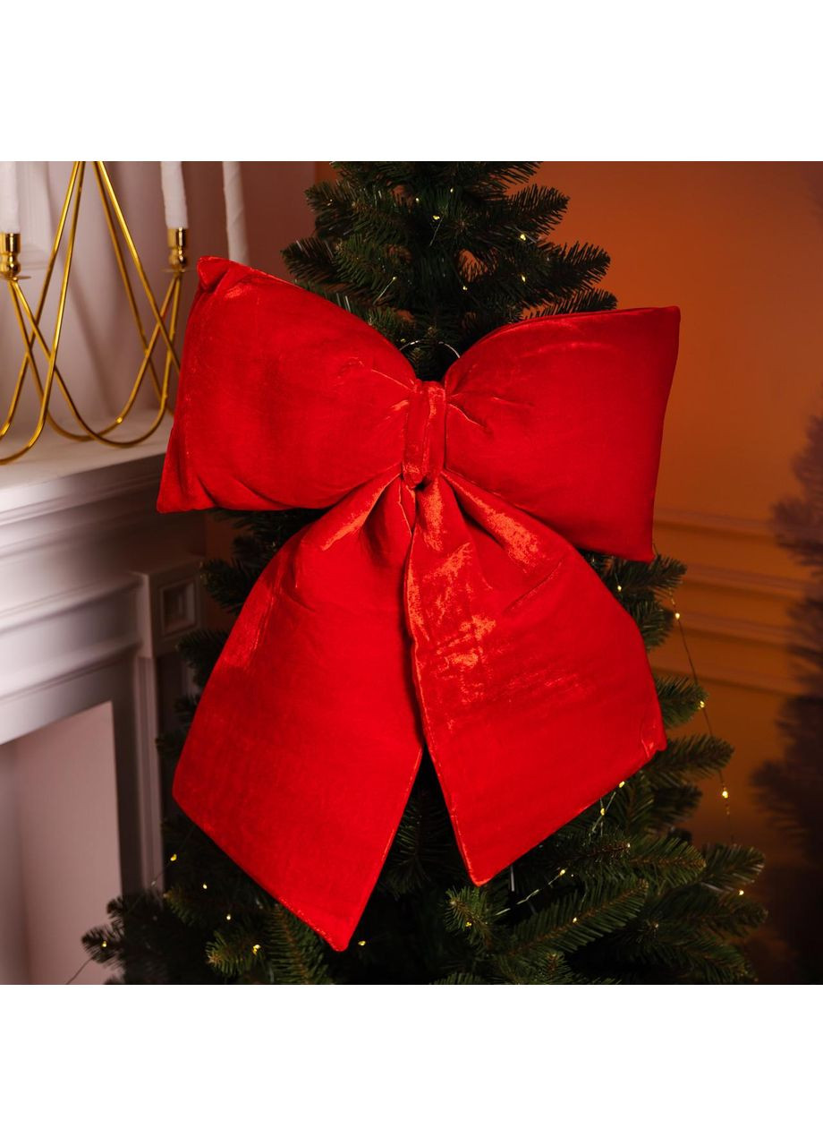 Бархатный бант для декора на елку 35×45 (см) Красный CR-2-15 Yiwu (368766990)