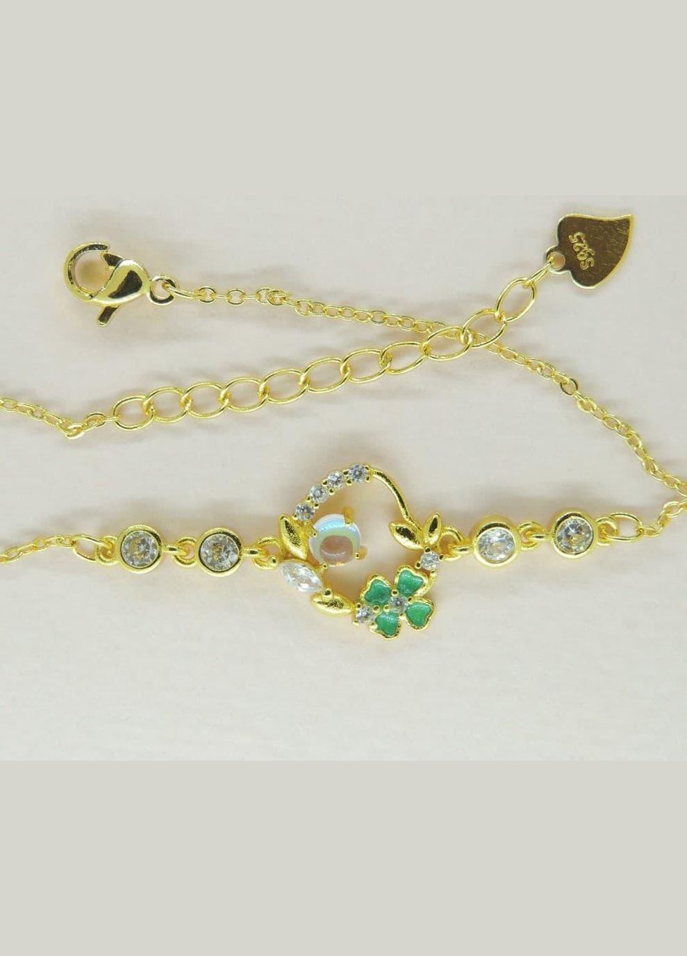 Браслет женский под золото Liresmina Jewelry браслет Талисман удачи четырехлистный клевер золотистый Fashion Jewelry (285780978)