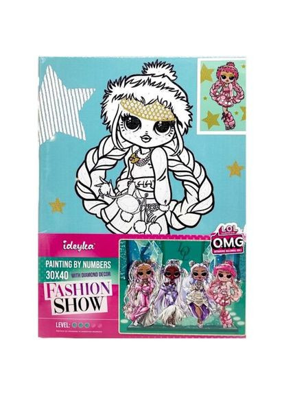 Картина за номерами зі стразами Ідейка L.O.L. Surprise O.M.G. Fashion Show для творчості з алмазною декоративною мозаїкою ProDobro (367097583)