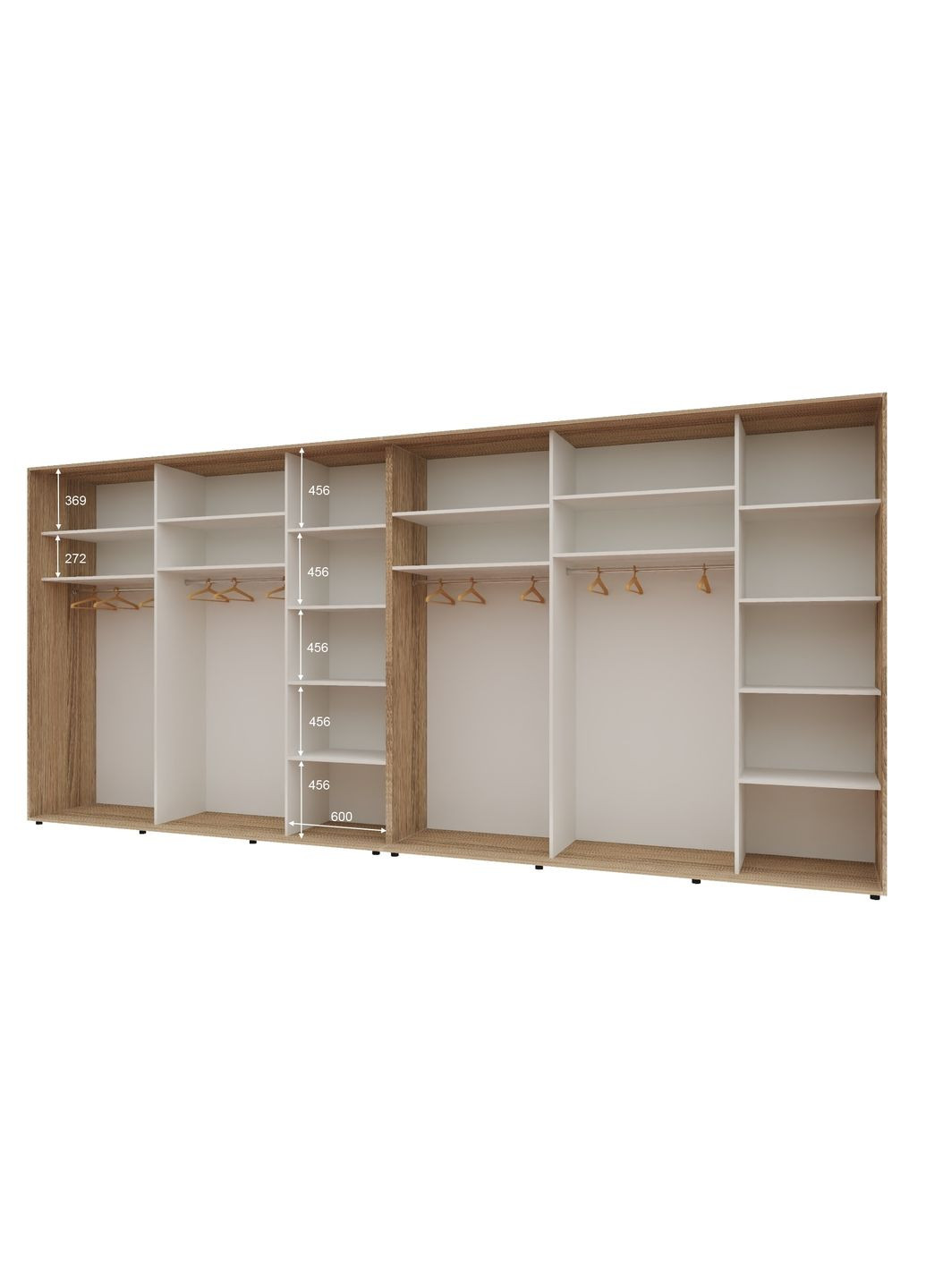 Шафа-купе шестидверна 500*60*240 см Натуральний 6 дверей Дзеркало Стандарт Комфорт Меблі (360435814)