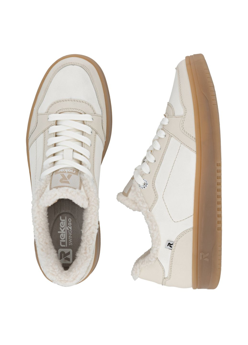 Демисезонные кеди Rieker белые демисезоны (347242362)