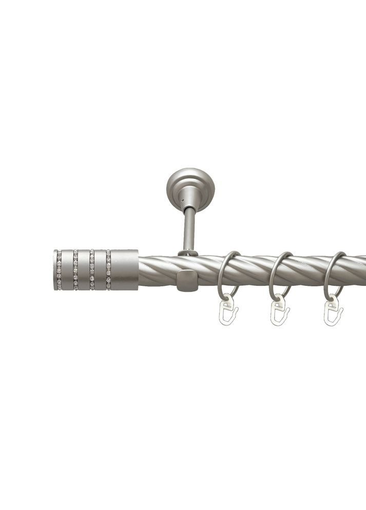 Карниз Барамелла металлический однорядный открытая скрученная труба Сатин 25 мм 240 см (00-00023398) ORVIT (300846544)