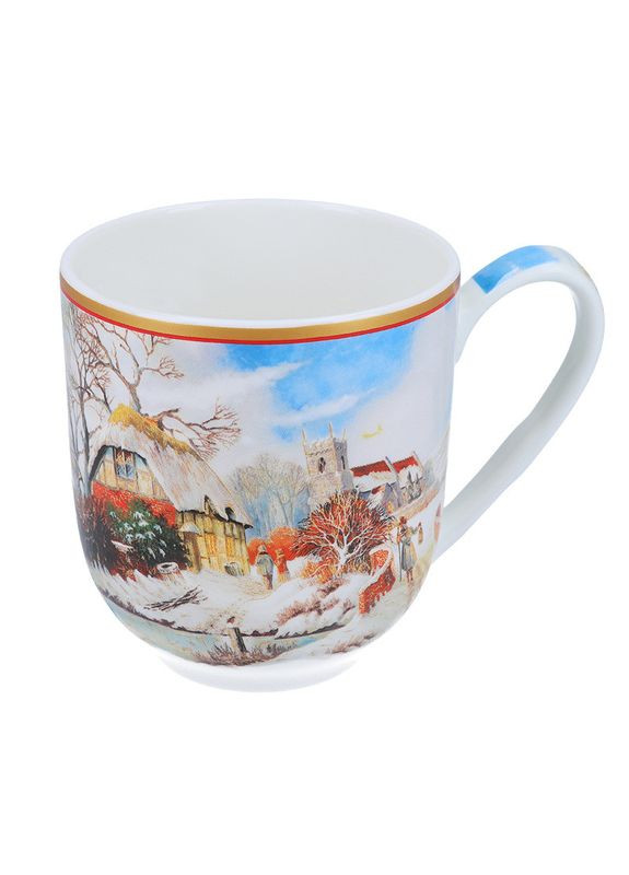 Кружка з підставкою Засніжена хатина (600 мл) (219-9781) Carmani (346286725)